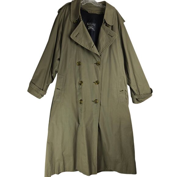 Burberrys Car Coat Size 42 Burberry Khaki NovaCheck Wool Lined Trench Authentic - Picture 7 of 13